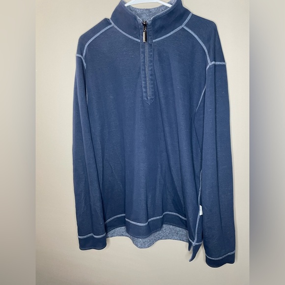 Tommy Bahama Reversible 1/3 zip pullover sweater Size L - Picture 7 of 8